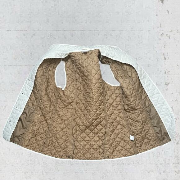 J. Jill Women’s Quilted Puffer Vest Size S Ivory Equestrian Old Money Classic - Picture 9 of 10